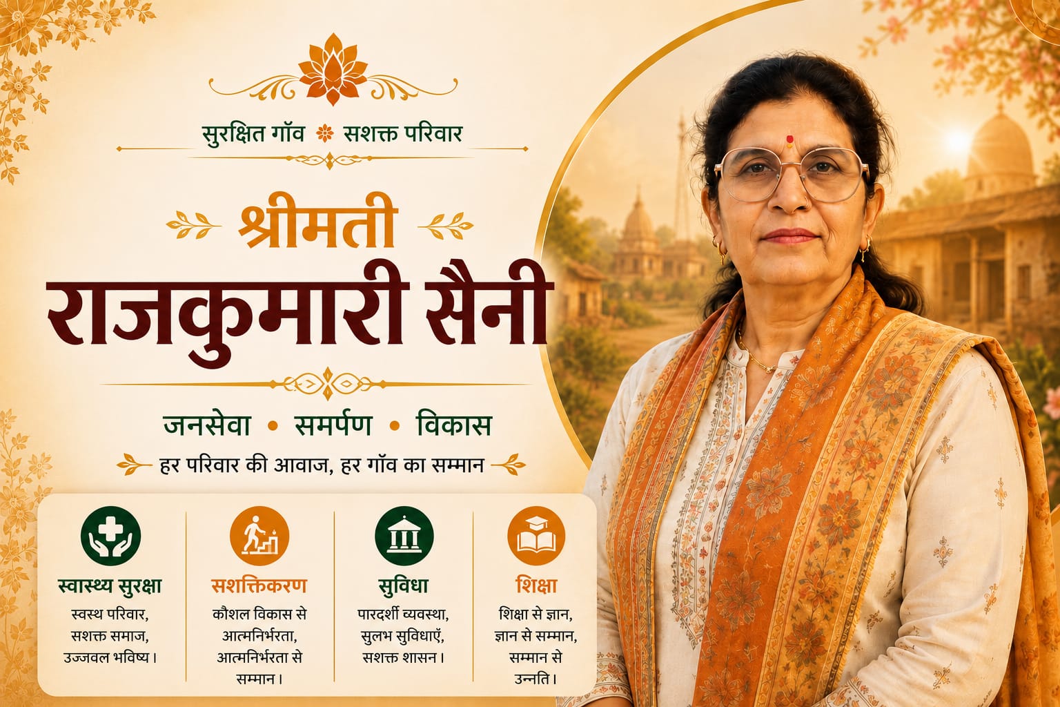 श्रीमती राजकुमारी सैनी — स्वास्थ्य, सहायता और सम्मान, अब हर घर तक